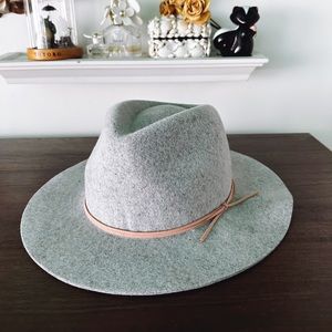Abercrombie Gray Felt Hat With Pink Tie